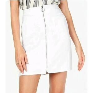 NWT INC International Concepts Women’s Zip-Front Pencil Mini Skirt Size XL White